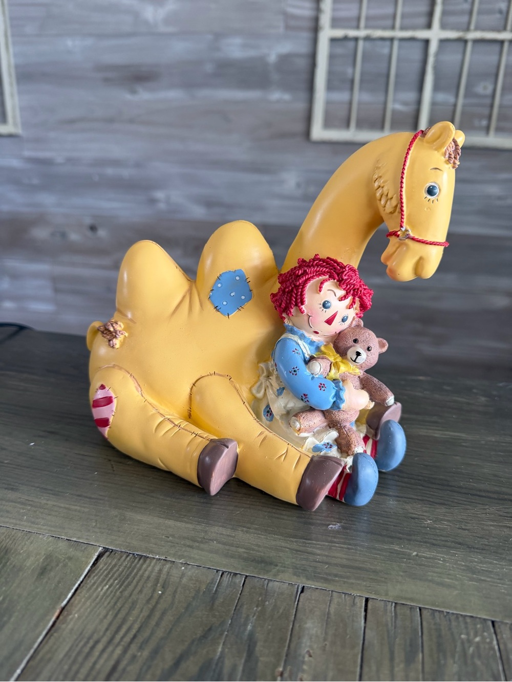 Russ Raggedy Ann and the Camel Bank figurine